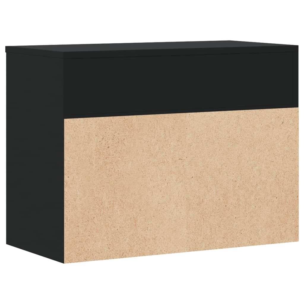 vidaXL Shoe Bench Black 60x30x45 cm Engineered Wood