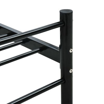 vidaXL Bed Frame without Mattress Black Metal 90x200 cm, black vidaXL Bed Frame without Mattress Black Metal 90x200 cm