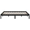 vidaXL Bed Frame without Mattress Black Solid Wood 140x200 cm