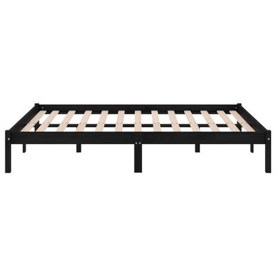 vidaXL Bed Frame without Mattress Black Solid Wood 140x200 cm, black vidaXL Bed Frame without Mattress Black Solid Wood 140x200 cm