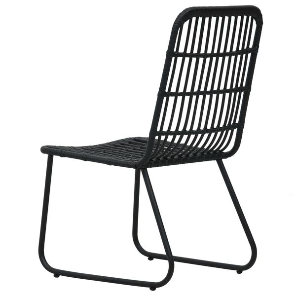 vidaXL Garden Chairs 2 pcs Poly Rattan Black