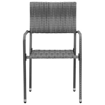 vidaXL 9 Piece Outdoor Dining Set Poly Rattan Grey, grey vidaXL 9 Piece Outdoor Dining Set Poly Rattan Grey