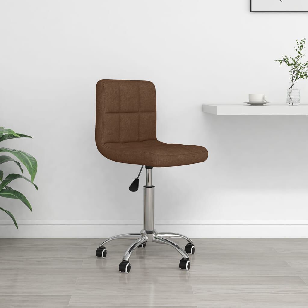 vidaXL Swivel Office Chair Brown Fabric