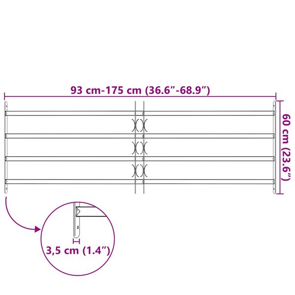 Adjustable Security Grille for Windows with 4 Crossbars 1000-1500 mm