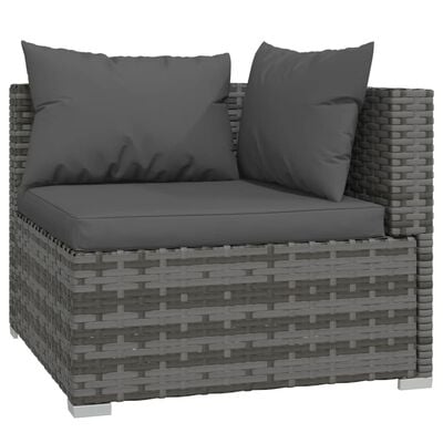 vidaXL 11 Piece Garden Lounge Set with Cushions Grey Poly Rattan, grey and anthracite vidaXL 11 Piece Garden Lounge Set with Cushions Grey Poly Rattan