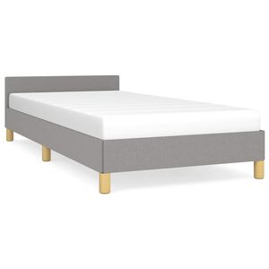 vidaXL Bed Frame without Mattress Light Grey 92x187 cm Single Fabric