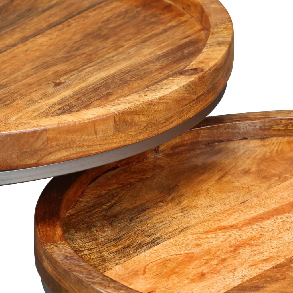 vidaXL Side Table Set 2 Pieces Solid Mango Wood