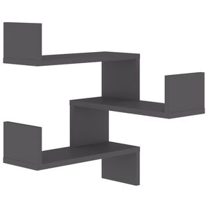 vidaXL Wall Corner Shelf Grey 40x40x50 cm Engineered Wood