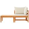 vidaXL 2 Piece Garden Lounge Set with Cream White Cushions Acacia Wood