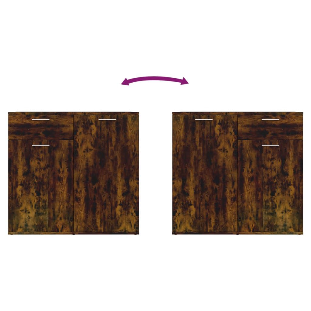 vidaXL Sideboard Smoked Oak 80x36x75 cm Engineered Wood