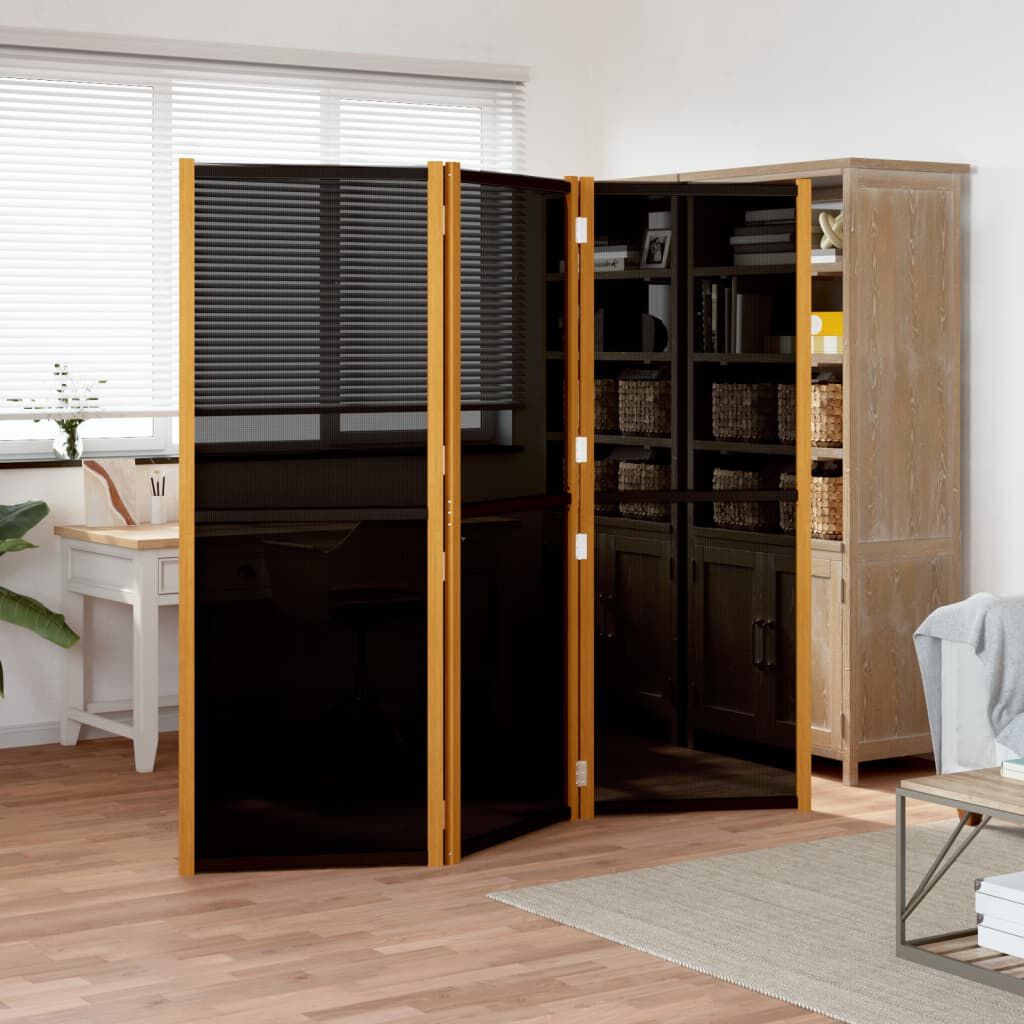 vidaXL 3-Panel Room Divider Black 210x180 cm