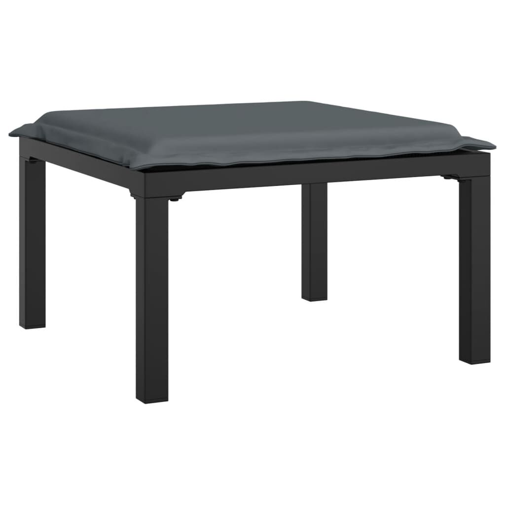 vidaXL 8 Piece Garden Lounge Set Black and Grey Poly Rattan
