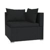 vidaXL 10 Piece Garden Lounge Set with Cushions Poly Rattan Black