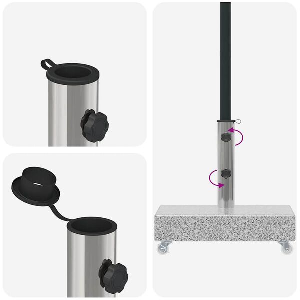 vidaXL Umbrella Base Light Grey 45x25x8.3 cm Granite
