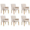 vidaXL Dining Chairs with Armrests 6 pcs Beige Fabric