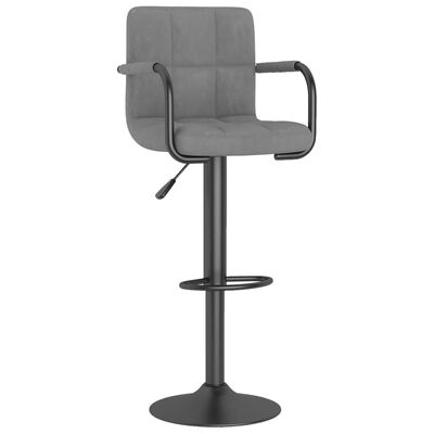 vidaXL Bar Stools 2 pcs Light Grey Velvet, light grey vidaXL Bar Stools 2 pcs Light Grey Velvet