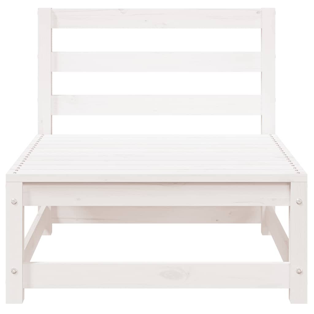 vidaXL Garden Middle Sofas 3 pcs White Solid Wood Pine