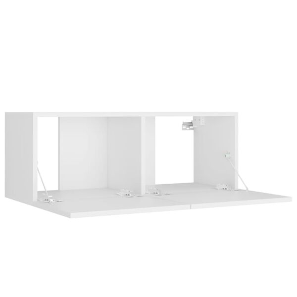 vidaXL 4 Piece TV Cabinet Set White Engineered Wood