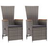 vidaXL 7 Piece Garden Dining Set Poly Rattan Grey