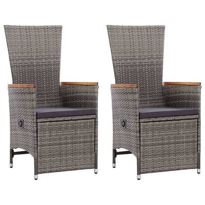 vidaXL 7 Piece Garden Dining Set Poly Rattan Grey, grey vidaXL 7 Piece Garden Dining Set Poly Rattan Grey