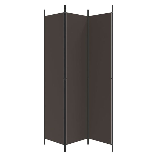 vidaXL 3-Panel Room Divider Brown 150x220 cm Fabric