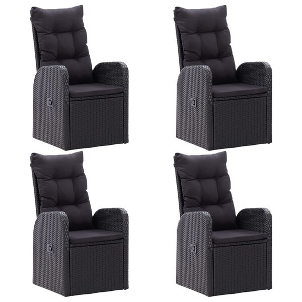 vidaXL 5 Piece Garden Dining Set Black