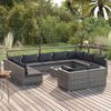 vidaXL 12 Piece Garden Lounge Set with Cushions Grey Poly Rattan