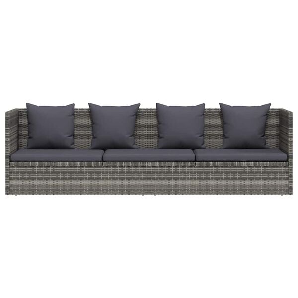 vidaXL Garden Bed Grey 200x60 cm Poly Rattan