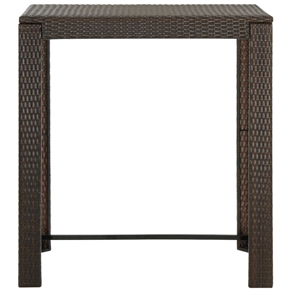 vidaXL Garden Bar Table Brown 100x60.5x110.5 cm Poly Rattan