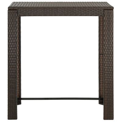 vidaXL Garden Bar Table Brown 100x60.5x110.5 cm Poly Rattan, brown vidaXL Garden Bar Table Brown 100x60.5x110.5 cm Poly Rattan