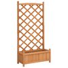 vidaXL Planter with Trellis Brown 75 x 35 x 150 cm Solid Wood Fir