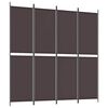 vidaXL 4-Panel Room Divider Brown 200x200 cm Fabric