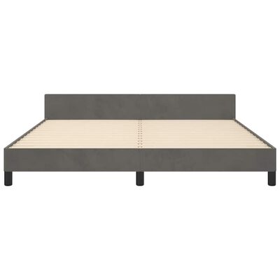 vidaXL Bed Frame without Mattress Dark Grey 183x203 cm King Velvet, dark grey vidaXL Bed Frame without Mattress Dark Grey 183x203 cm King Velvet