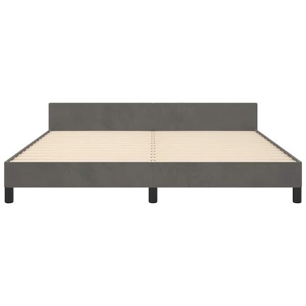 vidaXL Bed Frame without Mattress Dark Grey 183x203 cm King Velvet