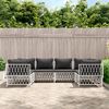vidaXL 6 Piece Garden Lounge Set with Cushions White Steel