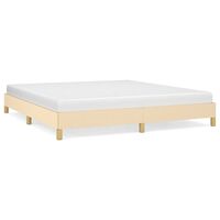 vidaXL Bed Frame without Mattress Cream 180x200 cm Super King Fabric, cream vidaXL Bed Frame without Mattress Cream 180x200 cm Super King Fabric