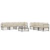 vidaXL 8 Piece Garden Lounge Set with Cushions Anthracite Poly Rattan