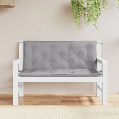 vidaXL Garden Bench Cushions 2pcs Grey 120x50x7cm Oxford Fabric, grey vidaXL Garden Bench Cushions 2pcs Grey 120x50x7cm Oxford Fabric
