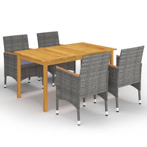 vidaXL 5 Piece Garden Dining Set Grey