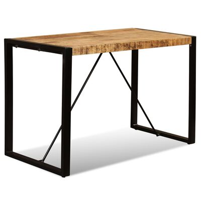 vidaXL Dining Table Solid Rough Mango Wood 120 cm, black vidaXL Dining Table Solid Rough Mango Wood 120 cm