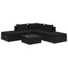 vidaXL 6 Piece Garden Lounge Set with Cushions Poly Rattan Black