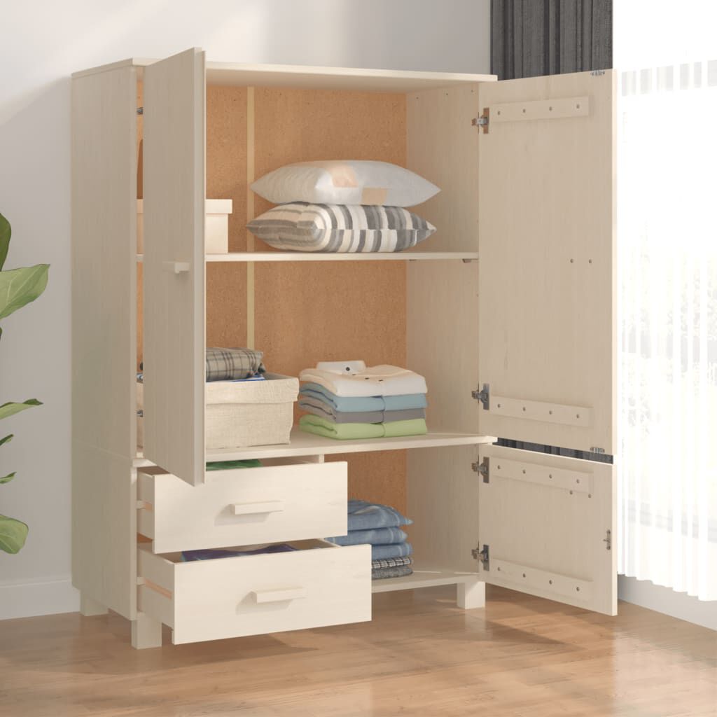 vidaXL Wardrobe HAMAR Honey Brown 99x45x137 cm Solid Wood Pine