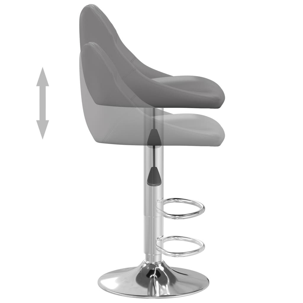 vidaXL Bar Stools 2 pcs Grey Faux Leather