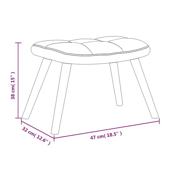 vidaXL Rocking Chair with a Stool Light Grey Velvet