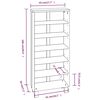 vidaXL CD Cabinet HAMAR Light Grey 45x18x100 cm Solid Wood Pine