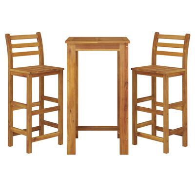 vidaXL 3 Piece Garden Bar Set Solid Wood Acacia