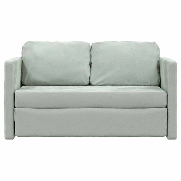 vidaXL Floor Sofa Bed 2-in-1 Light Grey 122x204x55 cm Velvet