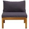 vidaXL 2 Piece Sofa Set with Dark Grey Cushions Solid Acacia Wood