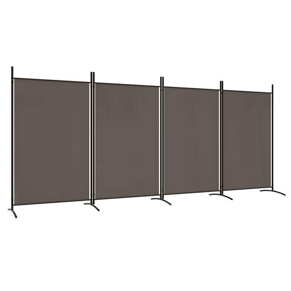 vidaXL 4-Panel Room Divider Anthracite 346x180 cm Fabric