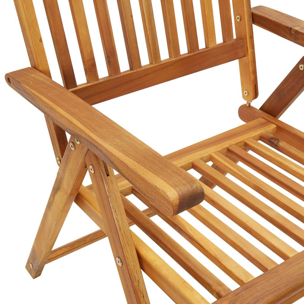 vidaXL Folding Garden Chairs with Cushions 8 pcs Solid Acacia Wood